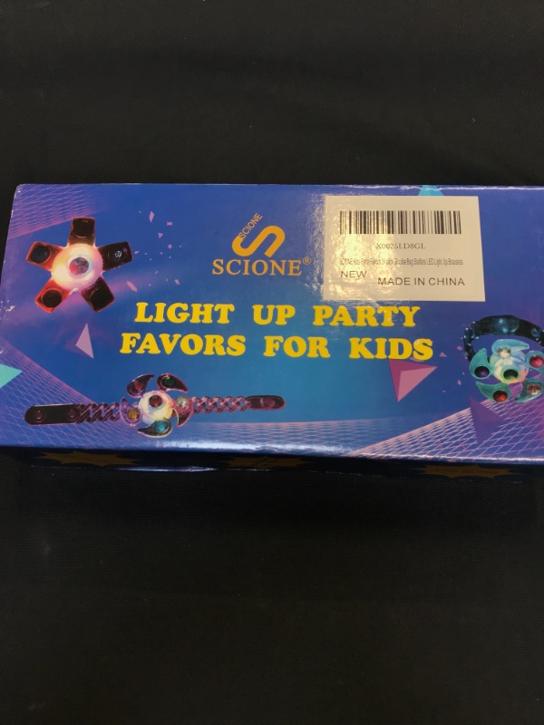 Photo 2 of SCIONE Kids Party Favors 24 pack Goodie Bag Stuffers LED Light Up Bracelet Glow in The Dark Party Supplies Return Gifts for Kids Birthday Valentines Halloween Christmas Party Favors
