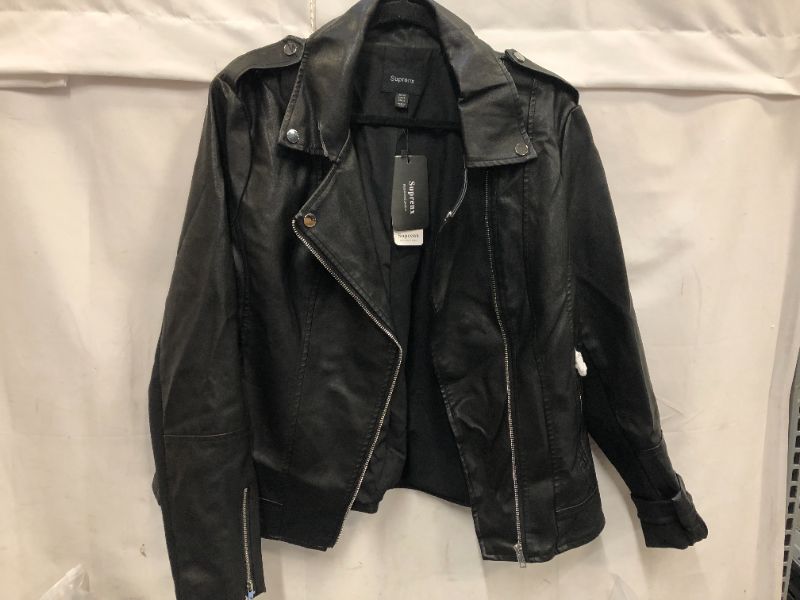 Photo 1 of Black Faux Leather Jacket size 16