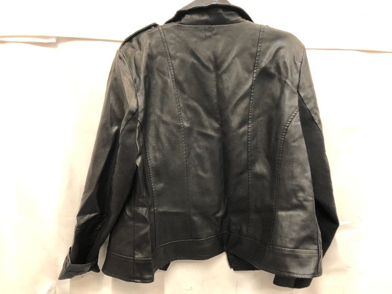 Photo 2 of Black Faux Leather Jacket size 16