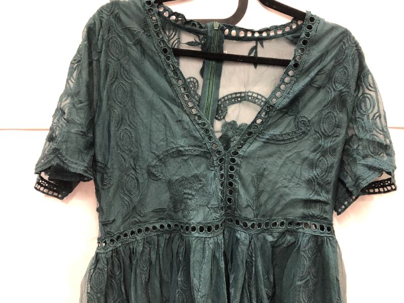 Photo 2 of Dress sheer Long Lace . Olive green. Size xxl
