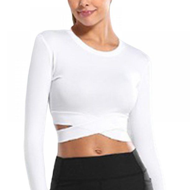 Photo 1 of Casual Ladies Crop Top Slim Fit Base Shirt Yoga Wear Sweatshirt size m
