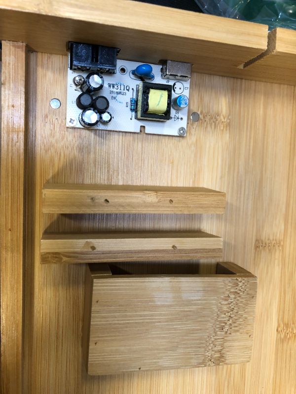 Photo 4 of Bamboo Bedside Bed Shelf- with USB Ports to Charge Devices, Powder Coated, Attachable Removable Bedside Tray, 
