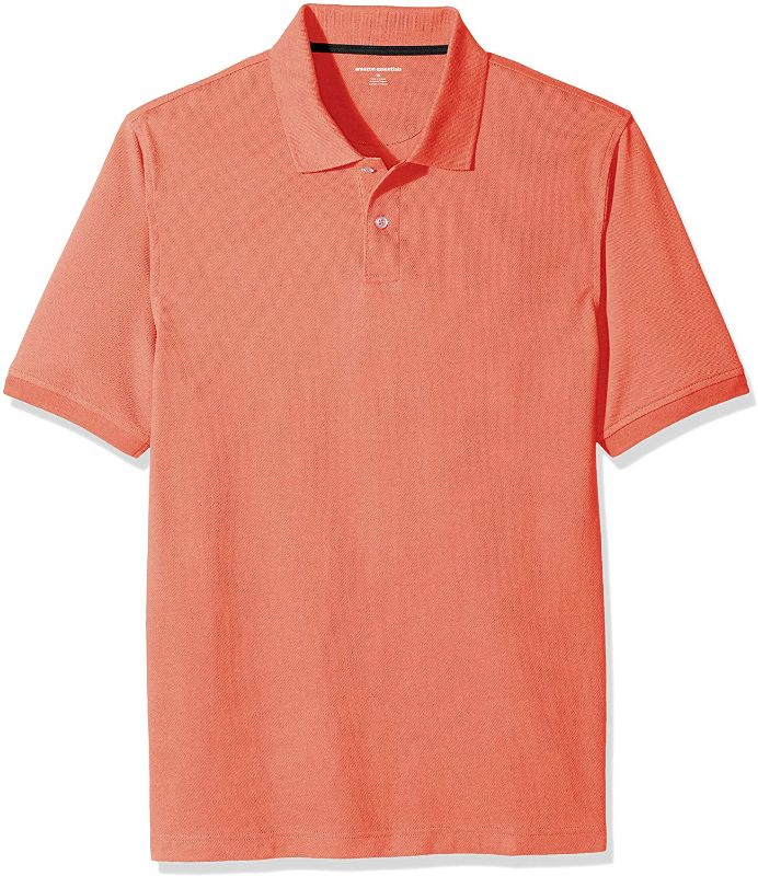 Photo 1 of Amazon Essentials Men's Regular-Fit Cotton Pique Polo Shirt--LARGE
