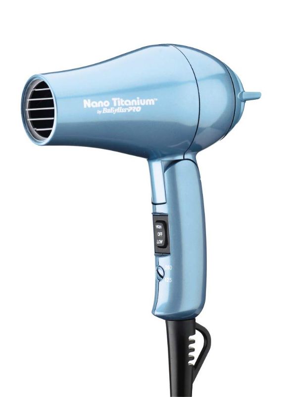 Photo 1 of BaBylissPRO Nano Titanium Mini Travel Dryer, Blue