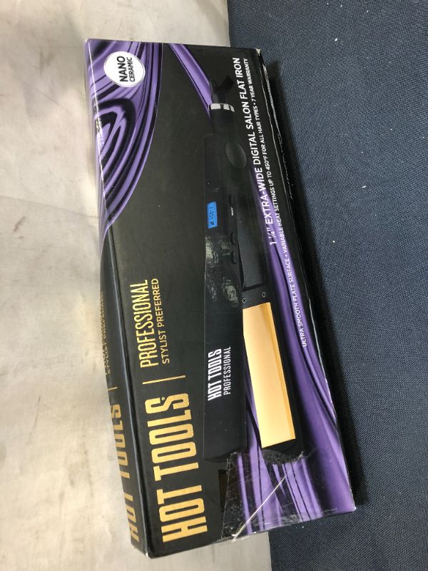 Photo 2 of HOT TOOLS Professional Wide Plate Digital Salon Flat Iron for Reduced Frizz, 1 1/4 Inches
