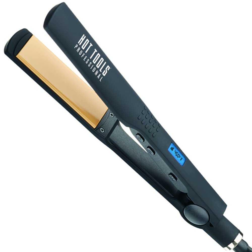 Photo 1 of HOT TOOLS Professional Wide Plate Digital Salon Flat Iron for Reduced Frizz, 1 1/4 Inches
