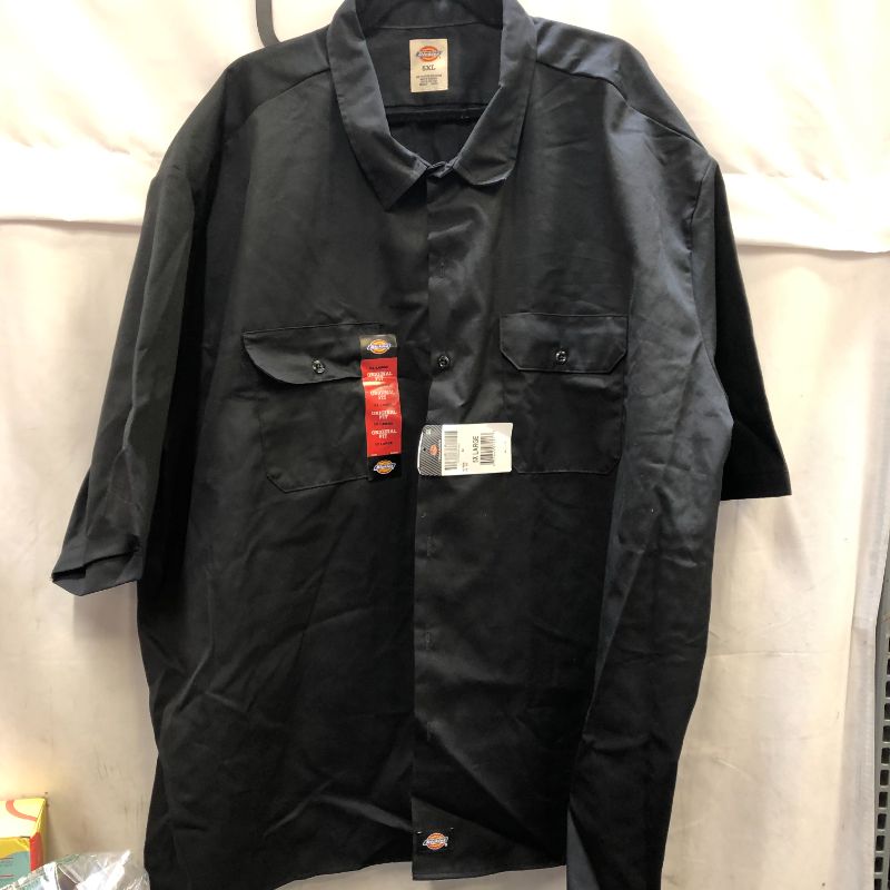 Photo 2 of Dickies Big & Tall Loose Fit Short-Sleeve Work Shirt Black Men's 5XL 
