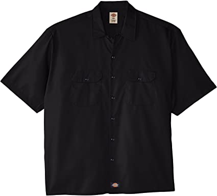 Photo 1 of Dickies Big & Tall Loose Fit Short-Sleeve Work Shirt Black Men's 5XL 
