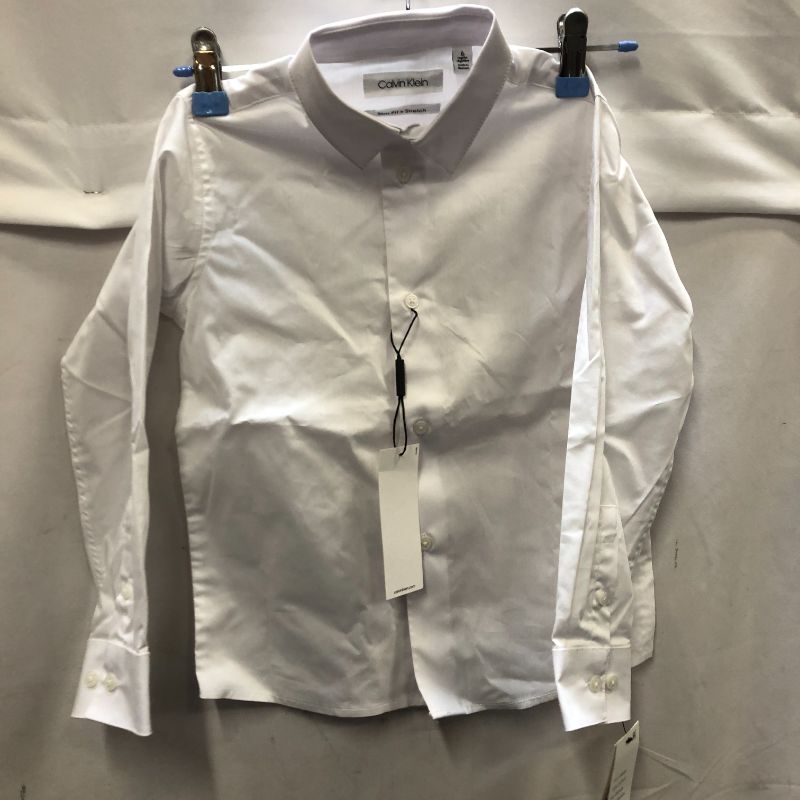 Photo 1 of Calvin Klein Kids Long Sleeve Slim Fit Dress Shirt size 5 
