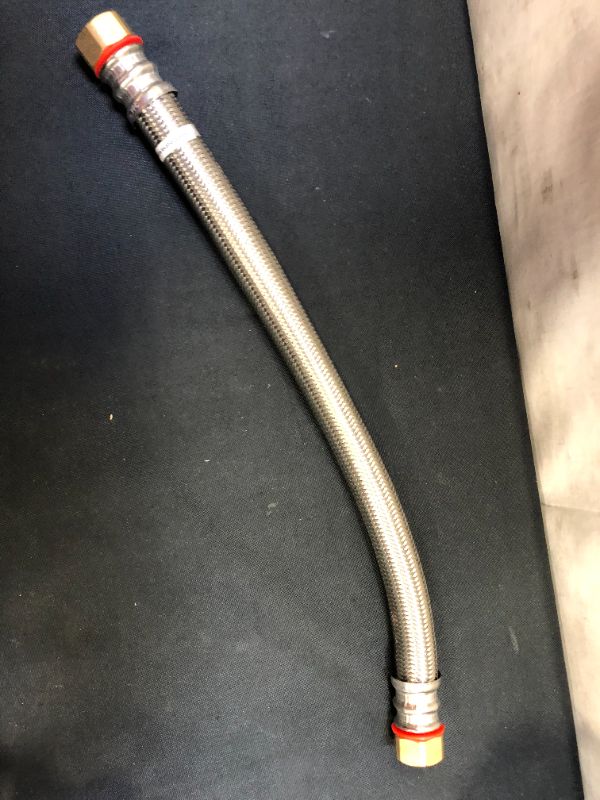 Photo 1 of 3/4 in. FIP x 3/4 in. FIP x 24 in. Stainless Steel Water Heater Supply Line
