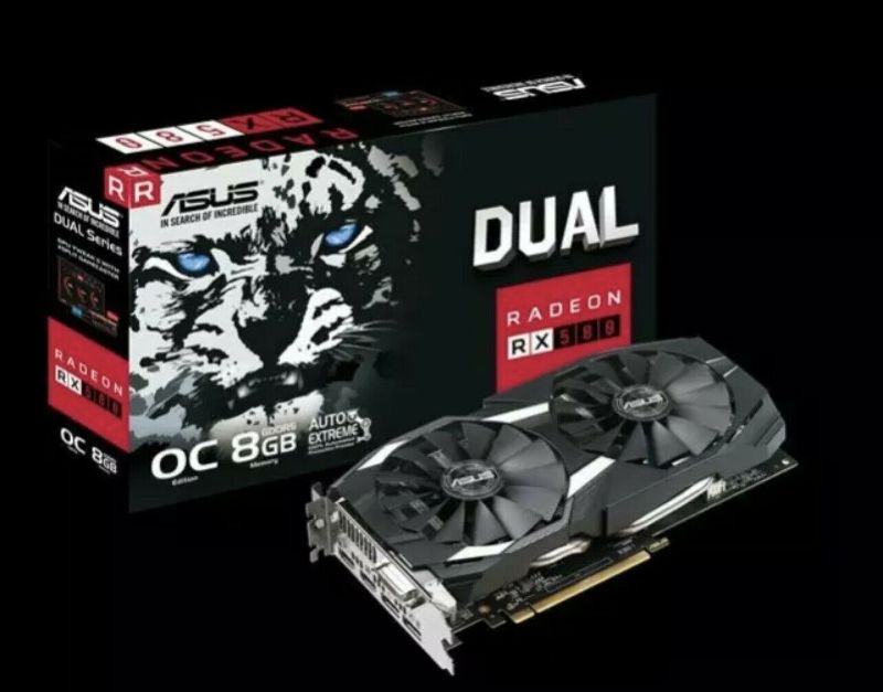 Photo 1 of ASUS AMD Radeon RX580 8GB GDDR5 Graphics Card (DUAL-RX580-O8G)
