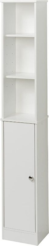 Photo 1 of Zenna Home Linen Tower, 5-Tier, Bathroom Storage, White Spacesaver
