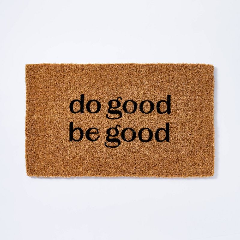 Photo 1 of 1'6"x2'6" Do Good Be Good Doormat Black - Threshold™ Designed with Studio McGee
