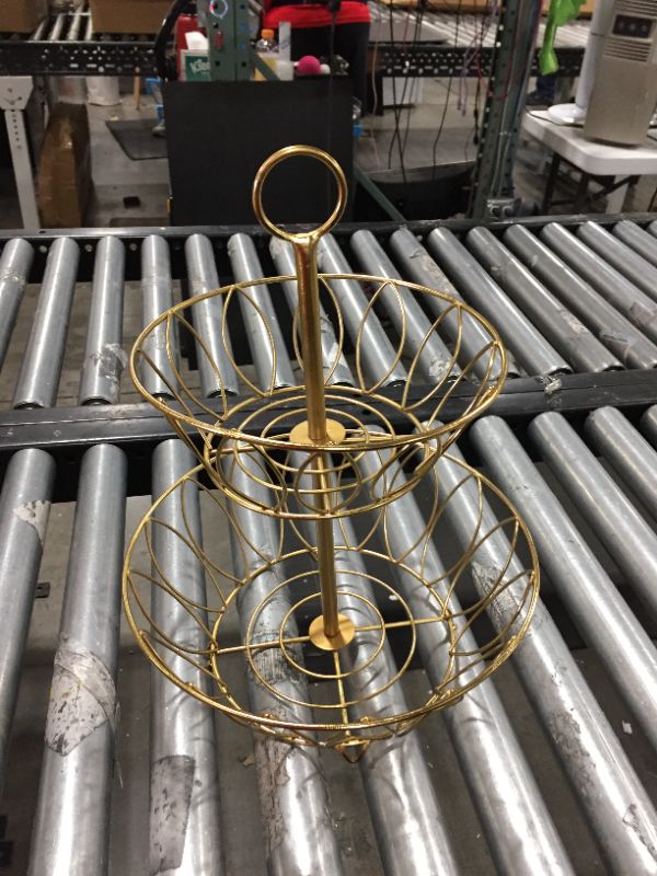 Photo 1 of 16 inch Gold Fruit Basket Metal 