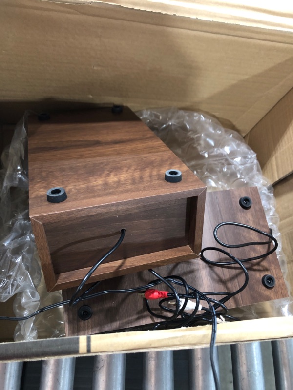Photo 1 of LP&No.1 Bluetooth Vinyl Record Player with External Speakers, 3-Speed Belt-Drive Turntable for Vinyl Albums with Auto Off and Bluetooth Input,Walnut Wood