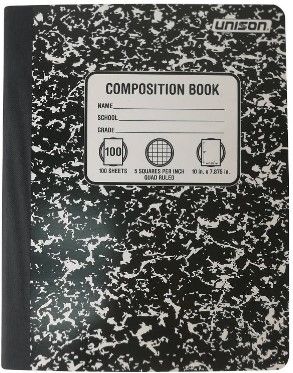 Photo 1 of Graph Ruled Solid Composition Notebook Black - Unison pack of 24
