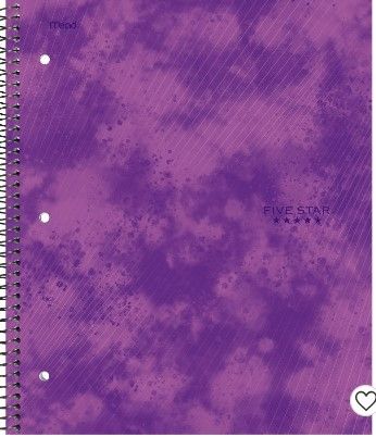 Photo 1 of Five Star 1 Subject College Ruled Spiral Notebook Pack of 12 purple