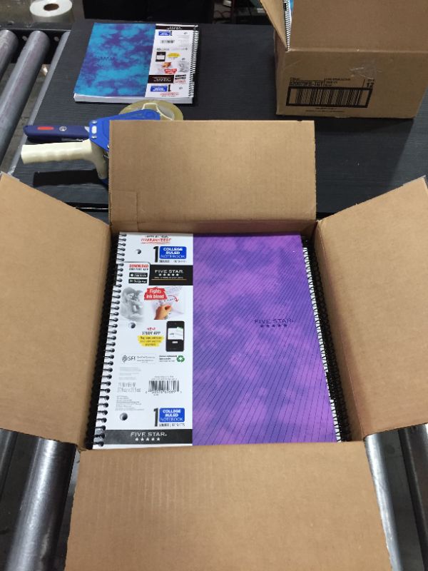 Photo 3 of Five Star 1 Subject College Ruled Spiral Notebook Pack of 12 purple