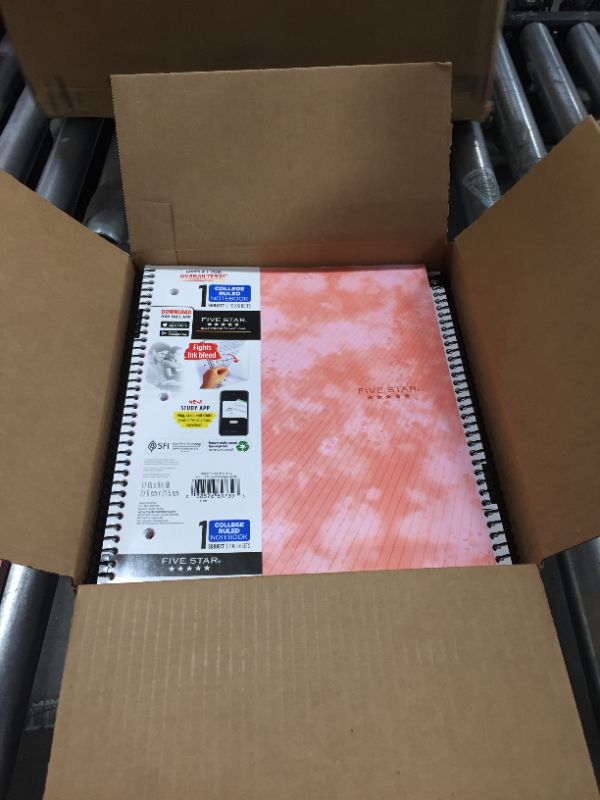 Photo 1 of Five Star 1 Subject College Ruled Spiral Notebook Pack of 12 pink
