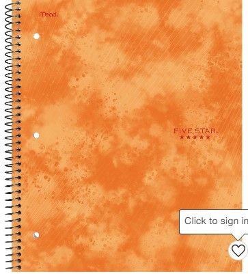 Photo 1 of Five Star 1 Subject College Ruled Spiral Notebook Pack of 12 orange
