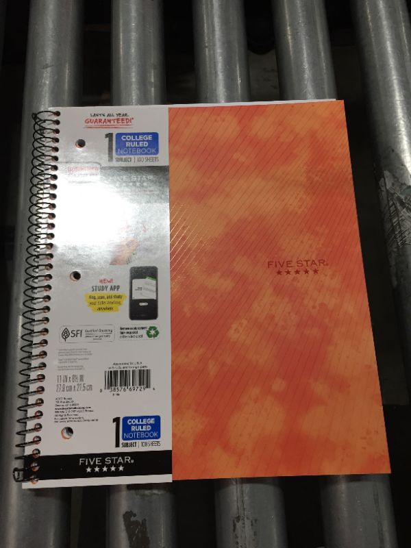 Photo 2 of Five Star 1 Subject College Ruled Spiral Notebook Pack of 12 orange
