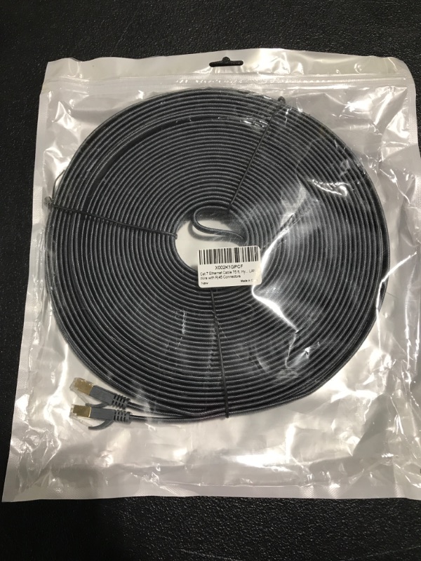 Photo 2 of Cat 7 Ethernet Cable 75 ft, Hymeca Nylon Braided Flat Cat 7 Cable Xbox PS4 Network Cable Shielded - Solid Flat Internet Network Computer Patch Cord Slim Cat7 High Speed LAN Wire with Rj45 Connectors 75ft