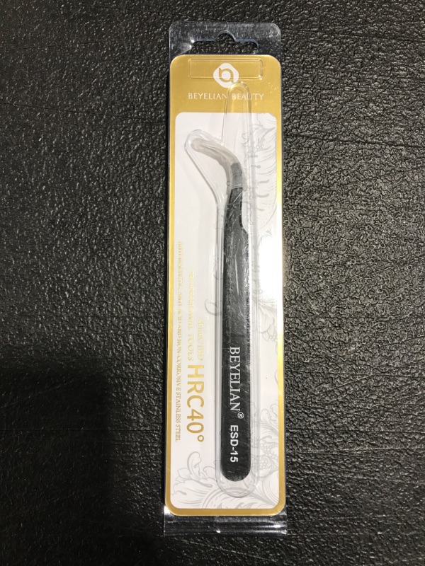 Photo 1 of BEYELIAN Eyelash Extension Tweezers, Curved Tip Volume Lash Tweezers, Professional Lash Extension Tweezers, ESD-15 1 Count (Pack of 1) ESD15