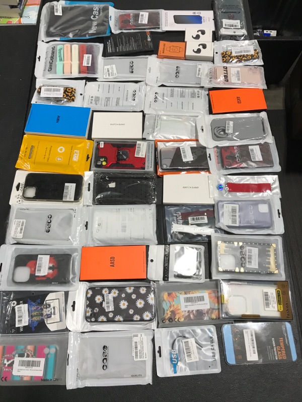 Photo 1 of LOT OF ASSORTED SMARTPHONES CASES AND SMARTWATCH ACCESSORIES. SIZE, STYLES & APPLICATIONS VARY. 