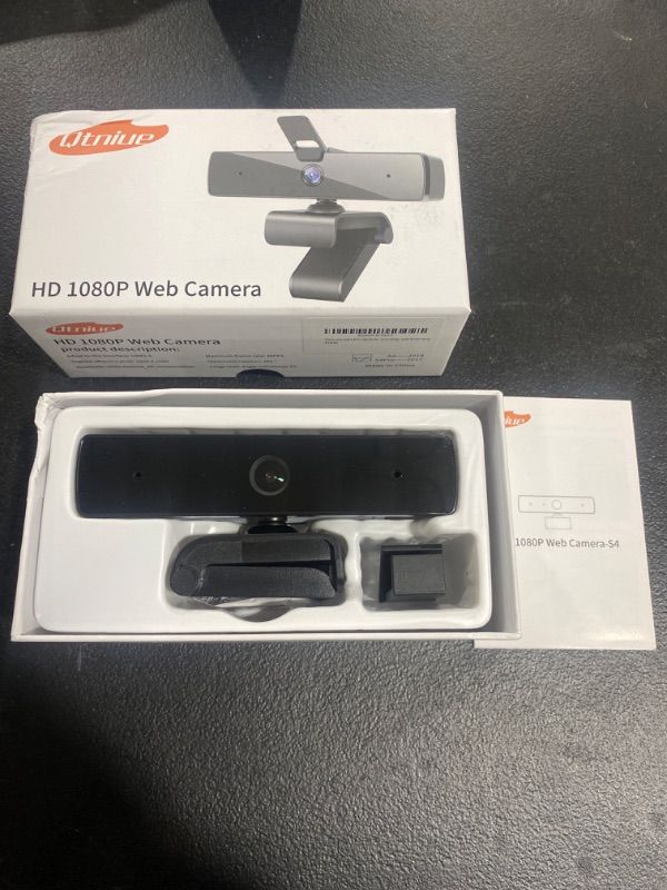 Photo 1 of (brand new, factory sealed) Qtniue Webcam with Microphone and Privacy Cover, FHD Webcam 1080p, Desktop or Laptop and Smart TV USB Camera for Video Calling, Stereo Streaming and Online Classes
