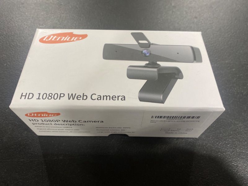 Photo 2 of (brand new, factory sealed) Qtniue Webcam with Microphone and Privacy Cover, FHD Webcam 1080p, Desktop or Laptop and Smart TV USB Camera for Video Calling, Stereo Streaming and Online Classes

