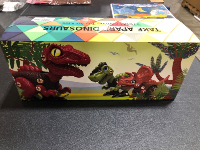 Photo 3 of 3 Pcs Take Apart Dinosaur Toys for 3 4 5 6 7 Year Old Boys Birthday Gifts with Dinosaur Eggs, Kids STEM Toys Dinosaur Toys for Kids 3-5 5-7 with Electric Drill