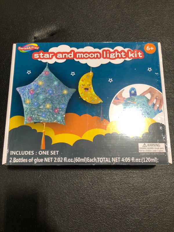 Photo 2 of 3D String Art Kit for Kids, Makes a Light-Up Moon&Star Lantern 12 Year Old Girl Gift Ideas, DIY Arts & Craft Kits for Girls and Boys, Make Your Own Gift Christmas Birthday Gifts for Ages 8-12 Girls. FACTORY SEALED!