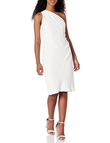 Photo 1 of Size 14/ Trina Turk Women's One Shoulder Rouched Poem Dress, Whitewash,
