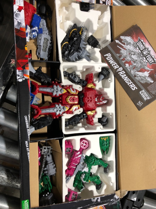 Photo 2 of Power Rangers Dino Fury Primal Mega Pack for Kids Ages 4 and Up, T-Rex Champion Zord, Mosa Razor Zord, Ptera Freeze Zord Combining System (Amazon Exclusive)