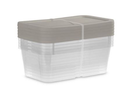 Photo 1 of 5pk 6qt Clear Storage Boxes Gray - Room Essentials™