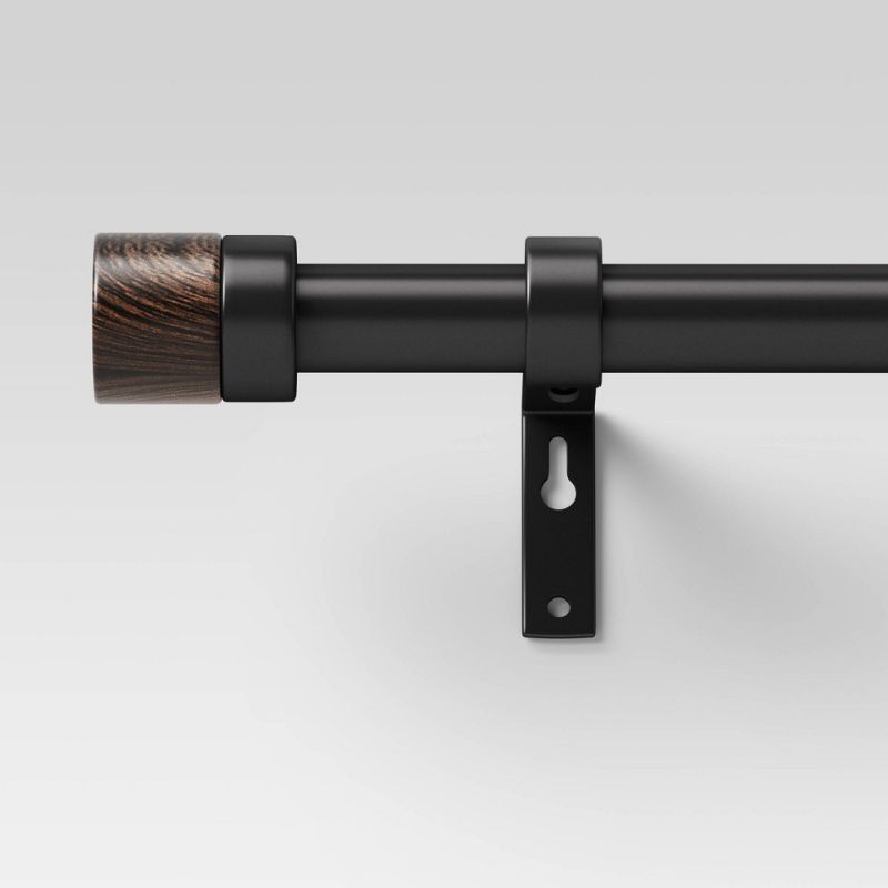 Photo 1 of 66"-120" Walnut Wood Cap Curtain Rod - Project 62™