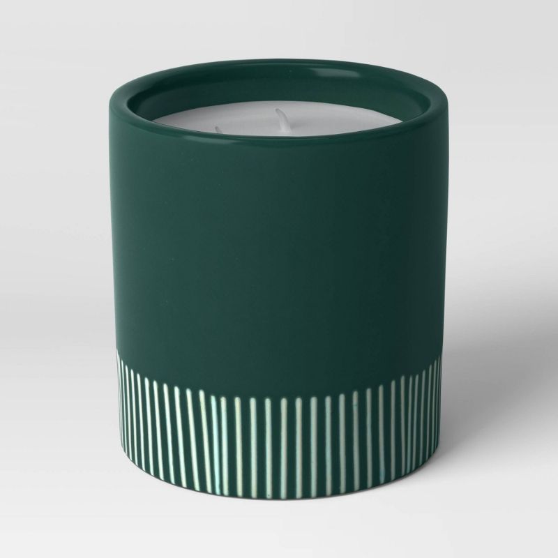 Photo 1 of 30oz Cylindrical Ceramic Arch 2-Wick Citronella Candle Deep Green - Project 62™