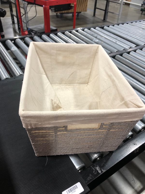 Photo 2 of 17" X 12" X 8" Large Woven Twisted Paper Rope Tapered Basket Gray - Brightroom™