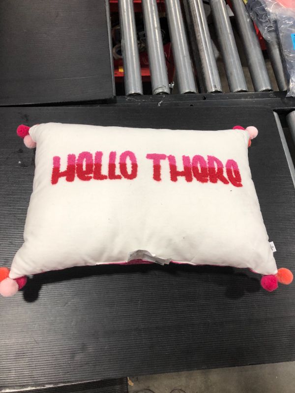 Photo 1 of 14"x20" 'Hello There' & Swirling Leopard Lumbar Decorative Pillow - Tabitha Brown for Target
