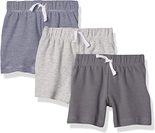 Photo 1 of Amazon Essentials Unisex Babies' Cotton Pull-On Shorts, Multipacks size newborn