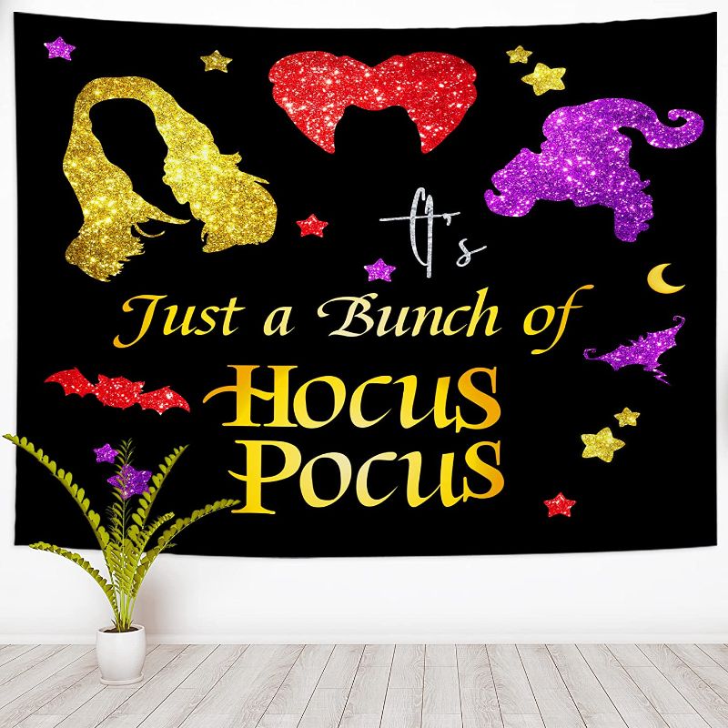 Photo 1 of Abliraone Hocus Pocus Tapestry, Sanderson Sisters Witches Tapestries for Bedroom, Black Christmas Tapestry Wall Hanging, Wall TapestryAesthetic Decor 59×51.2 Inches 