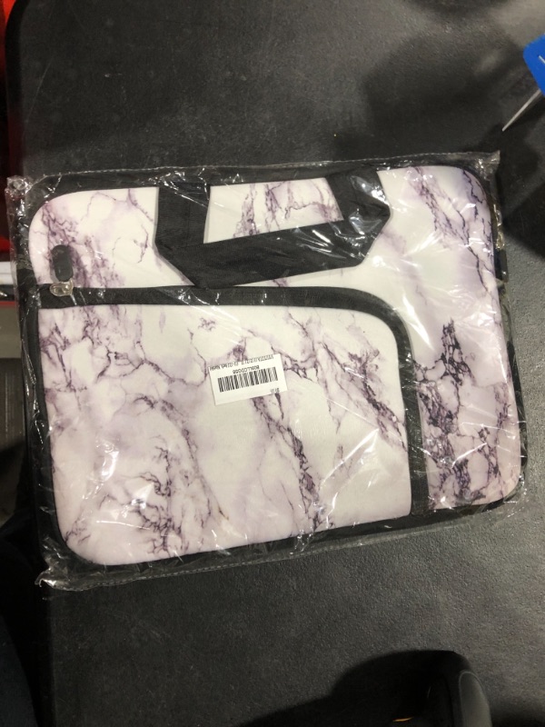 Photo 2 of 11.6 12 12.1 12.5 inch Laptop Carrying Bag Chromebook Case Notebook Ultrabook Bag Tablet Cover Neoprene Sleeve for Apple MacBook Air Samsung Google Acer HP DELL Asus, Two Pockets(Marble) 11-12.5 inch Marble