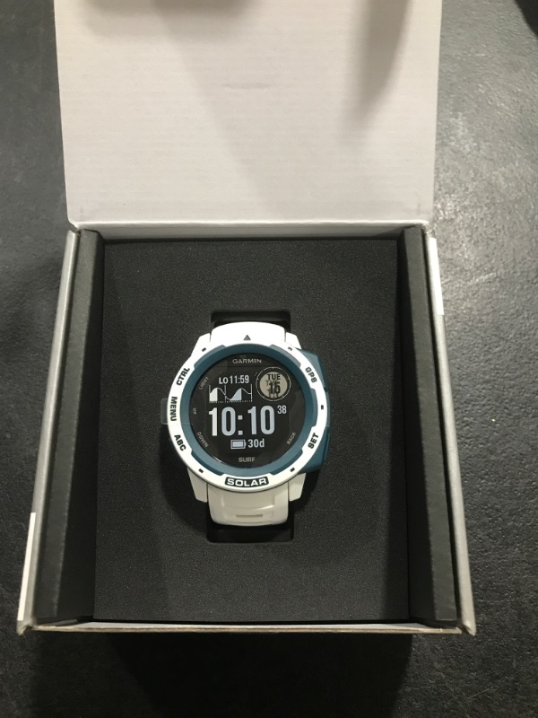 Photo 2 of Garmin Instinct Solar Surf, Rugged Outdoor Smartwatch with Solar Charging Capabilities, Tide Data and Dedicated Surfing Activity, Cloudbreak