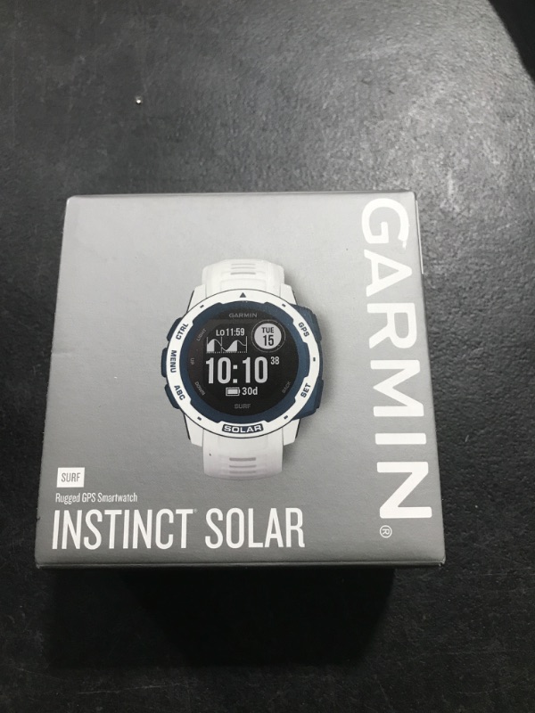 Photo 1 of Garmin Instinct Solar Surf, Rugged Outdoor Smartwatch with Solar Charging Capabilities, Tide Data and Dedicated Surfing Activity, Cloudbreak