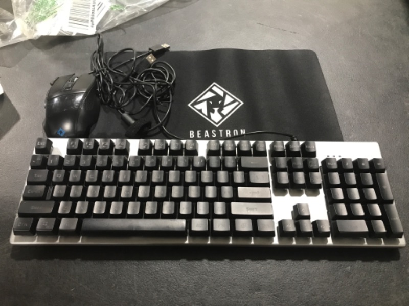 Photo 2 of Beastron RGB Backlit Gaming Keyboard with Mouse Combo and Mouse pad, Multimedia Keyboard Knob,Mechanical Feel USB Wired Keyboard for Windows PC