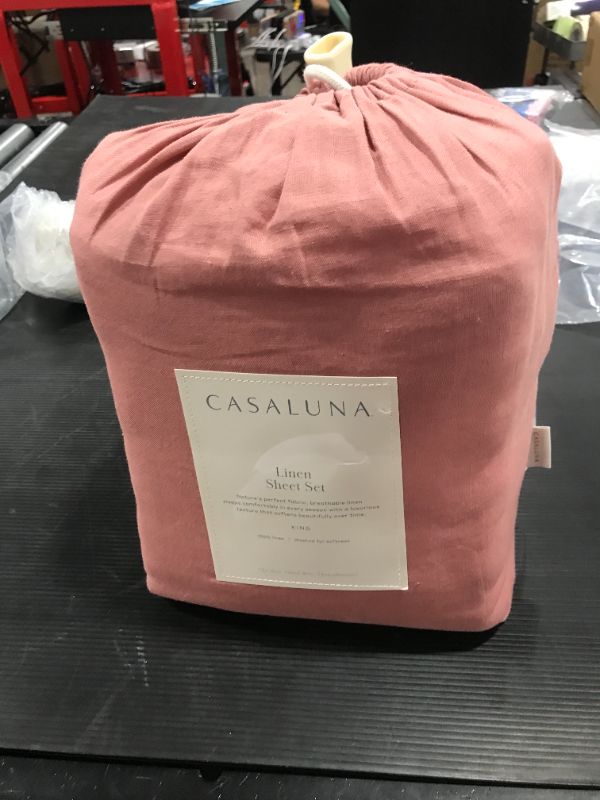 Photo 2 of 100% Washed Linen Solid Sheet Set - Casaluna™, King Size