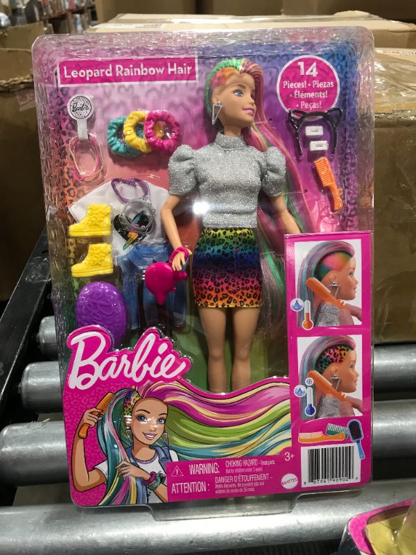 Photo 2 of Barbie Leopard Rainbow Hair Doll