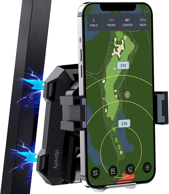 Photo 1 of Dprofy Magnetic Golf Cart Phone Holder,Golf Cart Accessories with Bluetooth Wireless Remote,Record Golf Swing for Golf Training Aid and Correct Your Swing Posture,Golf Gifts for Men/Women
