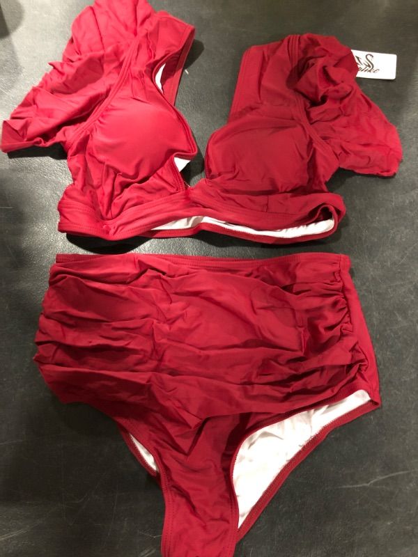 Photo 1 of [SIZE M] SPORLIKE WOMEN'S 2 PC MAROON SWIMWEAR
