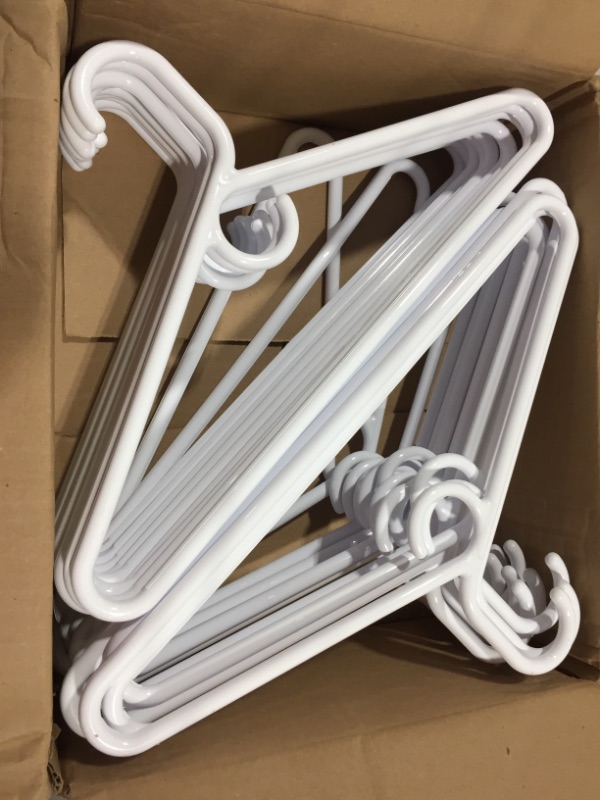 Photo 1 of 1InTheHome Heavy Duty White Hangers Tubular Plastic Hangers
